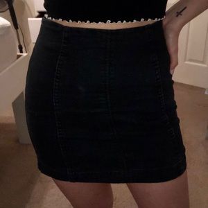Dark washed denim skirt